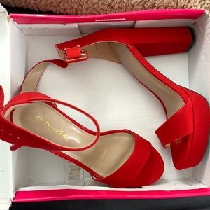 Dream Pairs Red/Suede high Heel Shoes